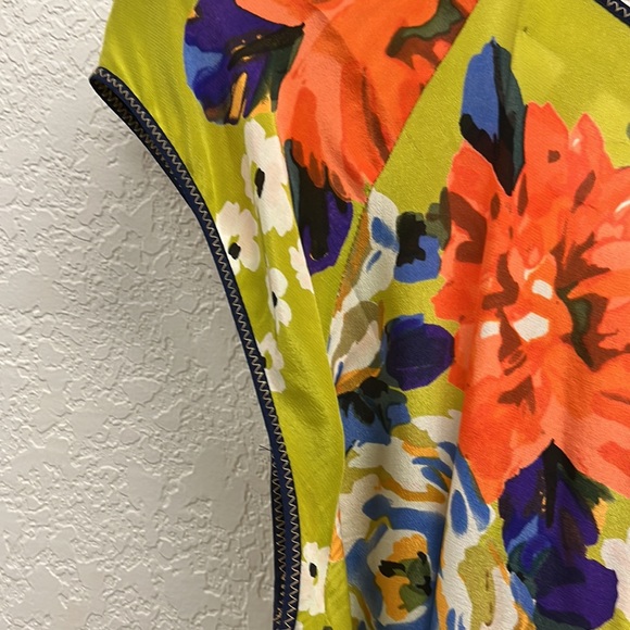 Moulinette Soeurs Anthropologie Floral Cap Sleeve Silk Mini Dress 6 - Picture 5 of 7